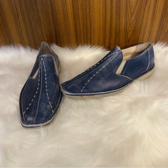 Mezlan for Ingledew’s Axel men’s blue leather slip on  shoe in size 7.5 - Picture 1 of 14